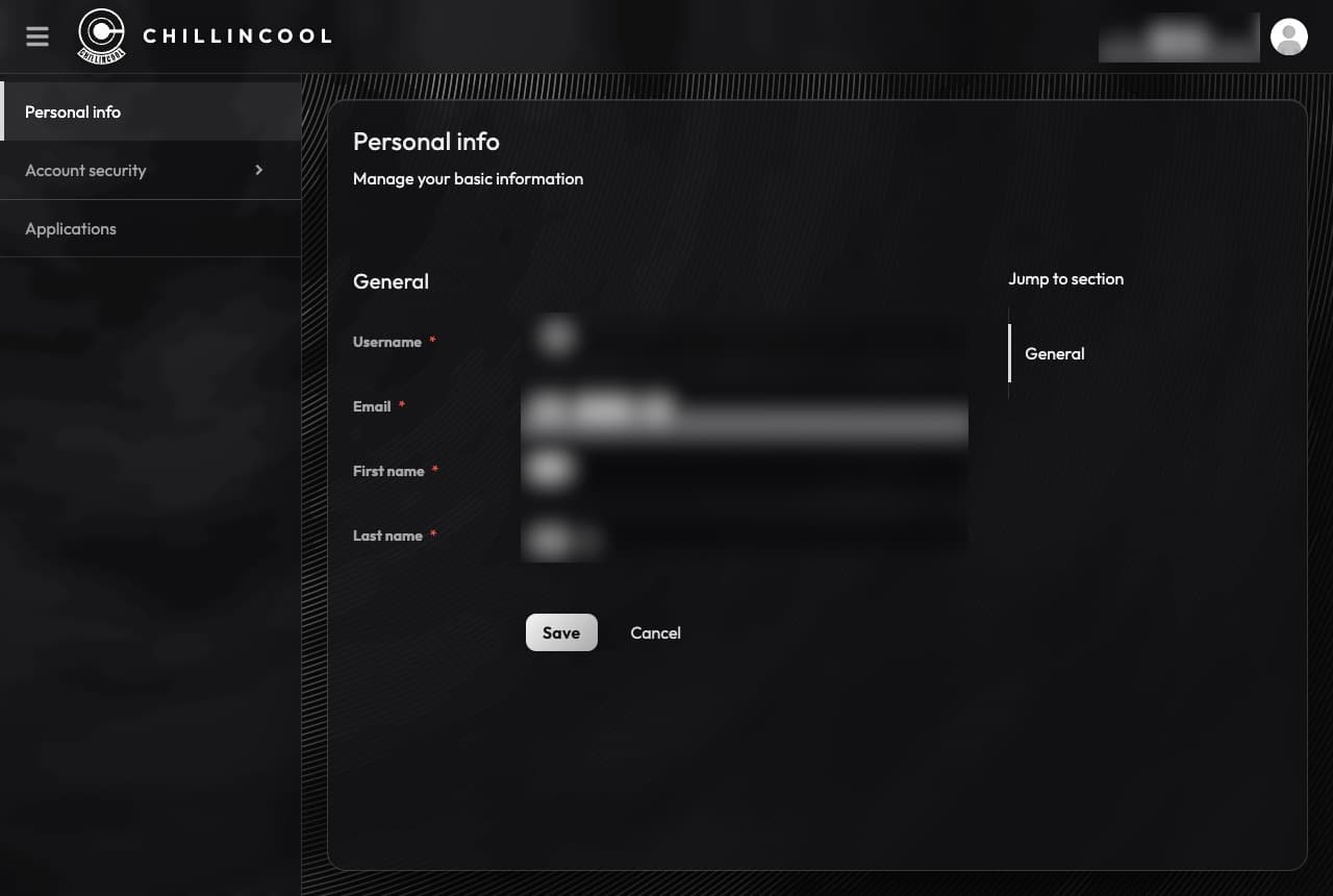 The account console with the custom theme